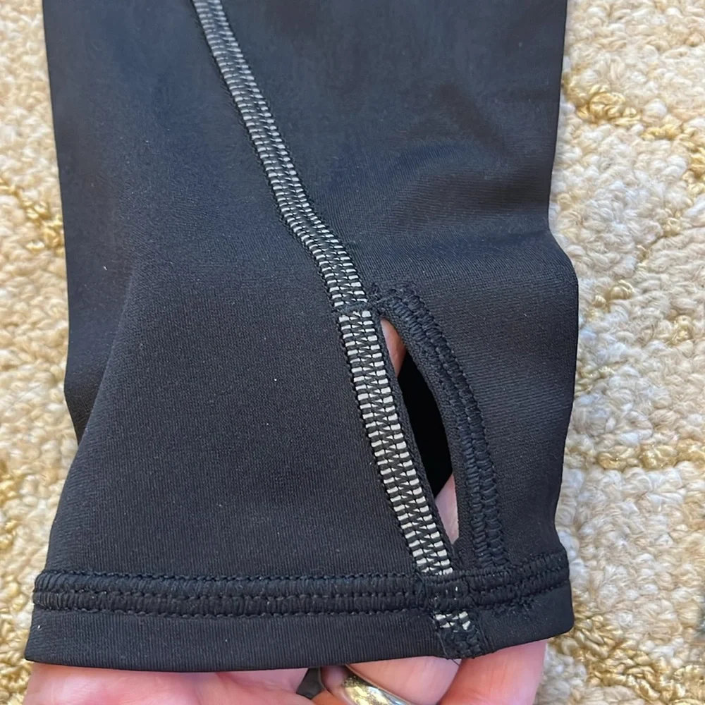 lululemon athletica Black Arm Sleeves with White Reflective Stripes